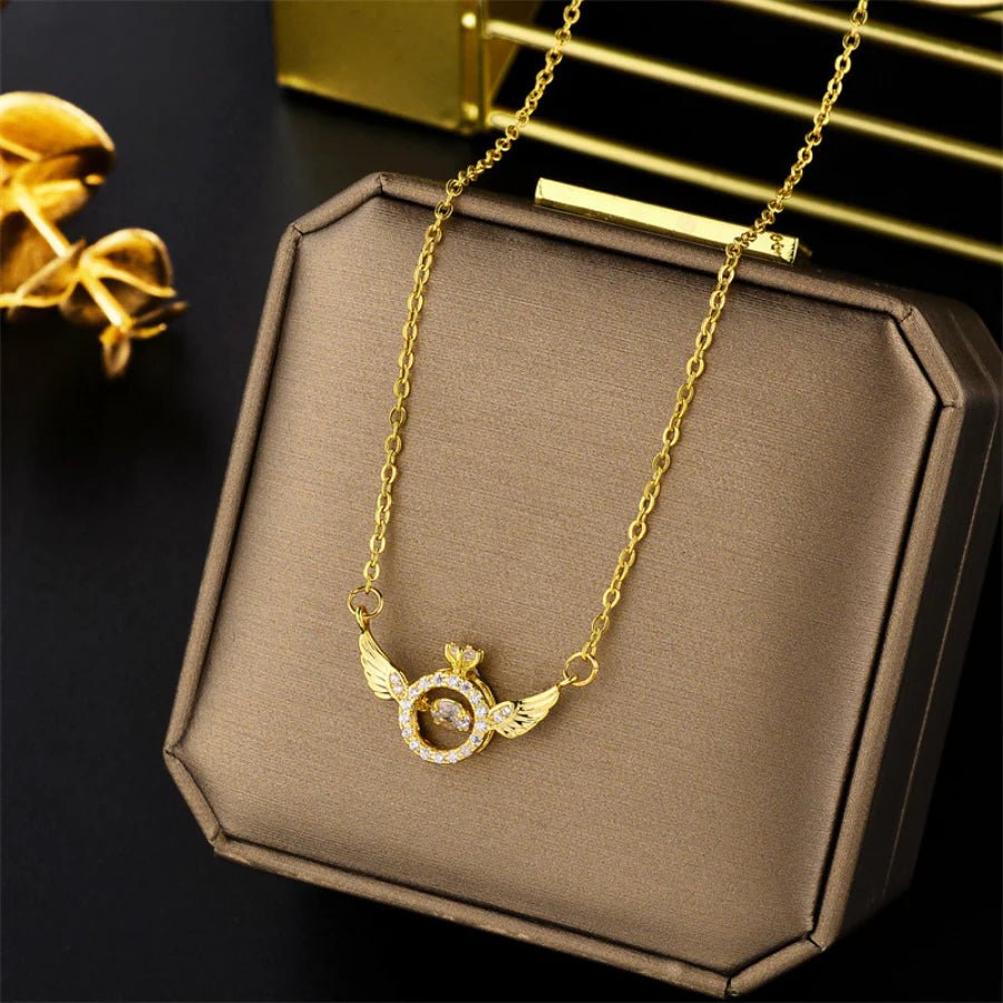 Kanatlı Yüzük Kolye - Zarif Hediye