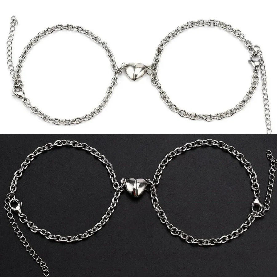 Mıknatıslı Kalp Çift Bileklik - Zarif Hediye